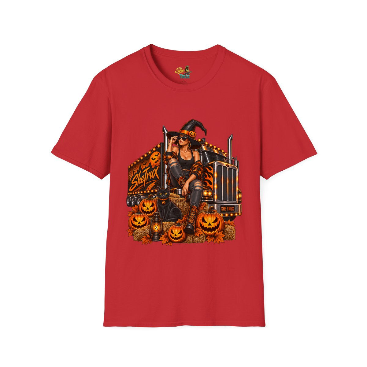 Halloween - Witch on Truck - T-Shirt - Multiple Colors