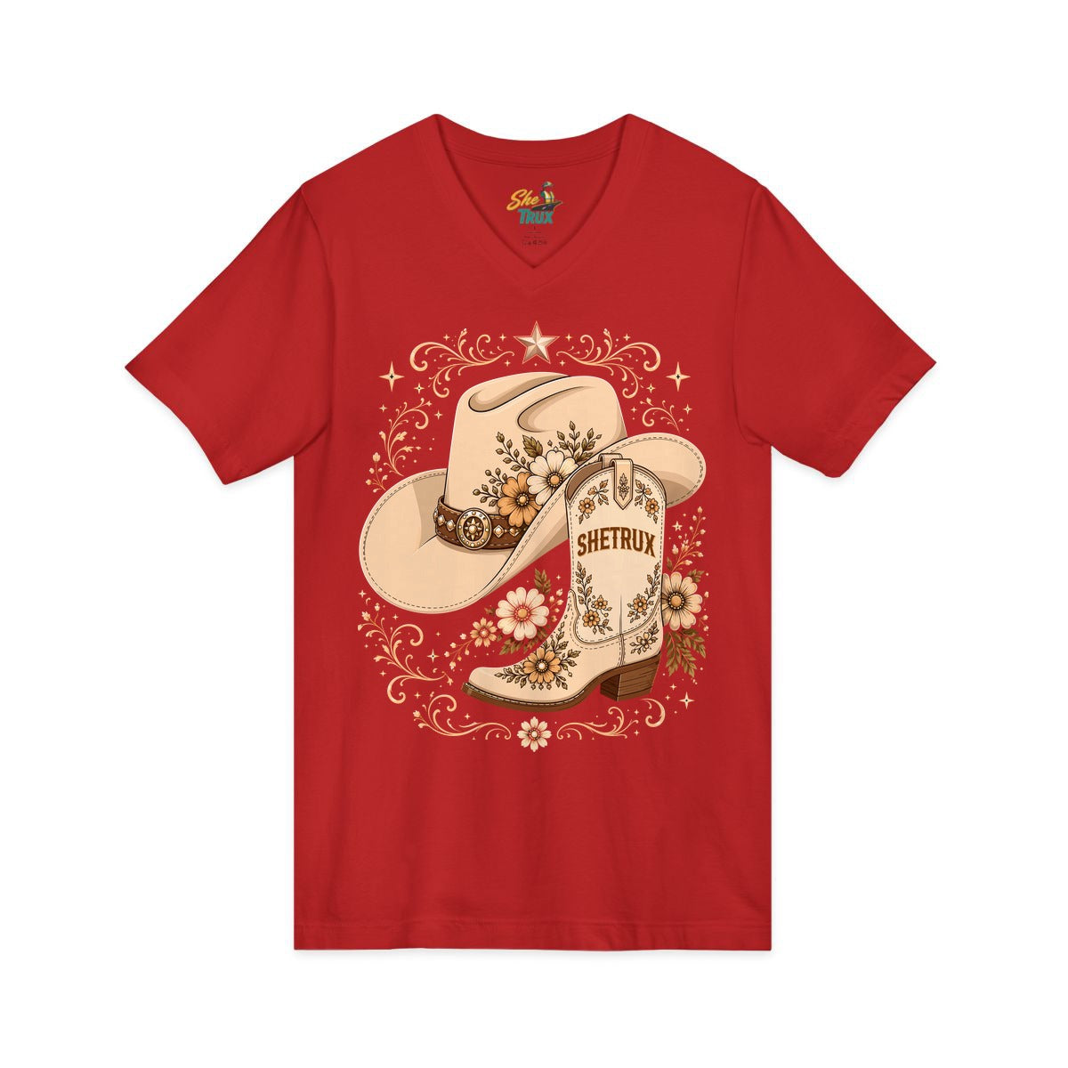 SheTrux Hat Boot Tan - V-Neck - Multiple Colors
