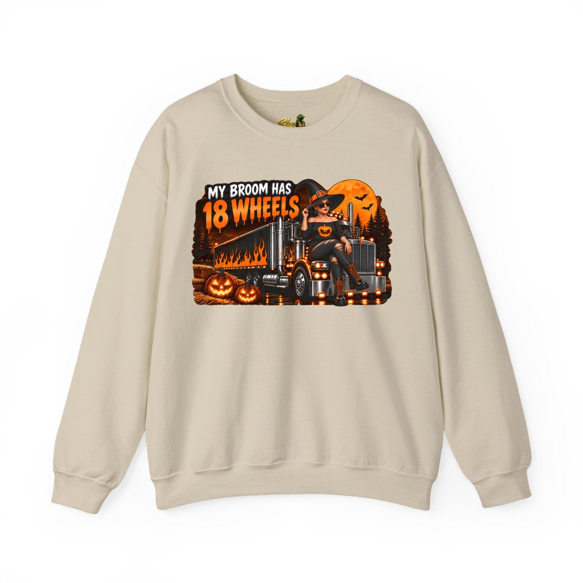 Halloween - My Broom Has 18 Wheels - Sweatshirt - Multiple Colors