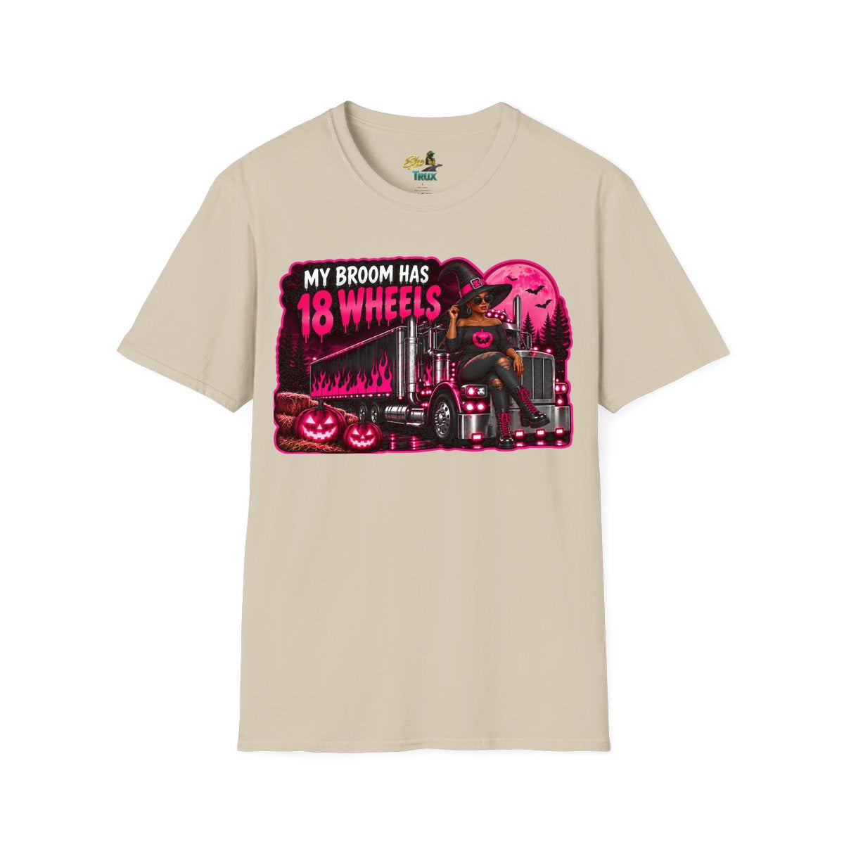 Halloween - My Broom Has 18 Wheels - T-Shirt - Multiple Colors