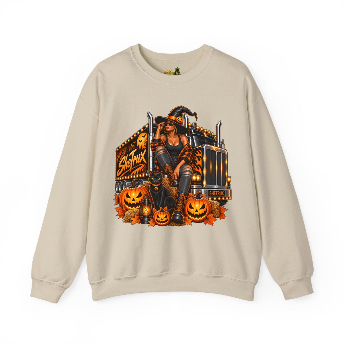 Halloween - Witch on Truck - Sweatshirt - Multiple Colors