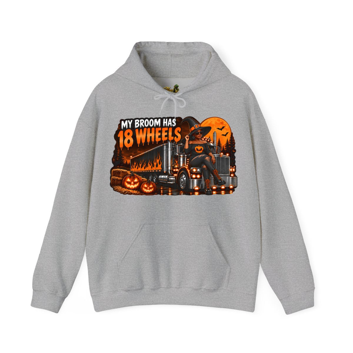Halloween - My Broom Has 18 Wheels - Hoodie - Multiple Colors