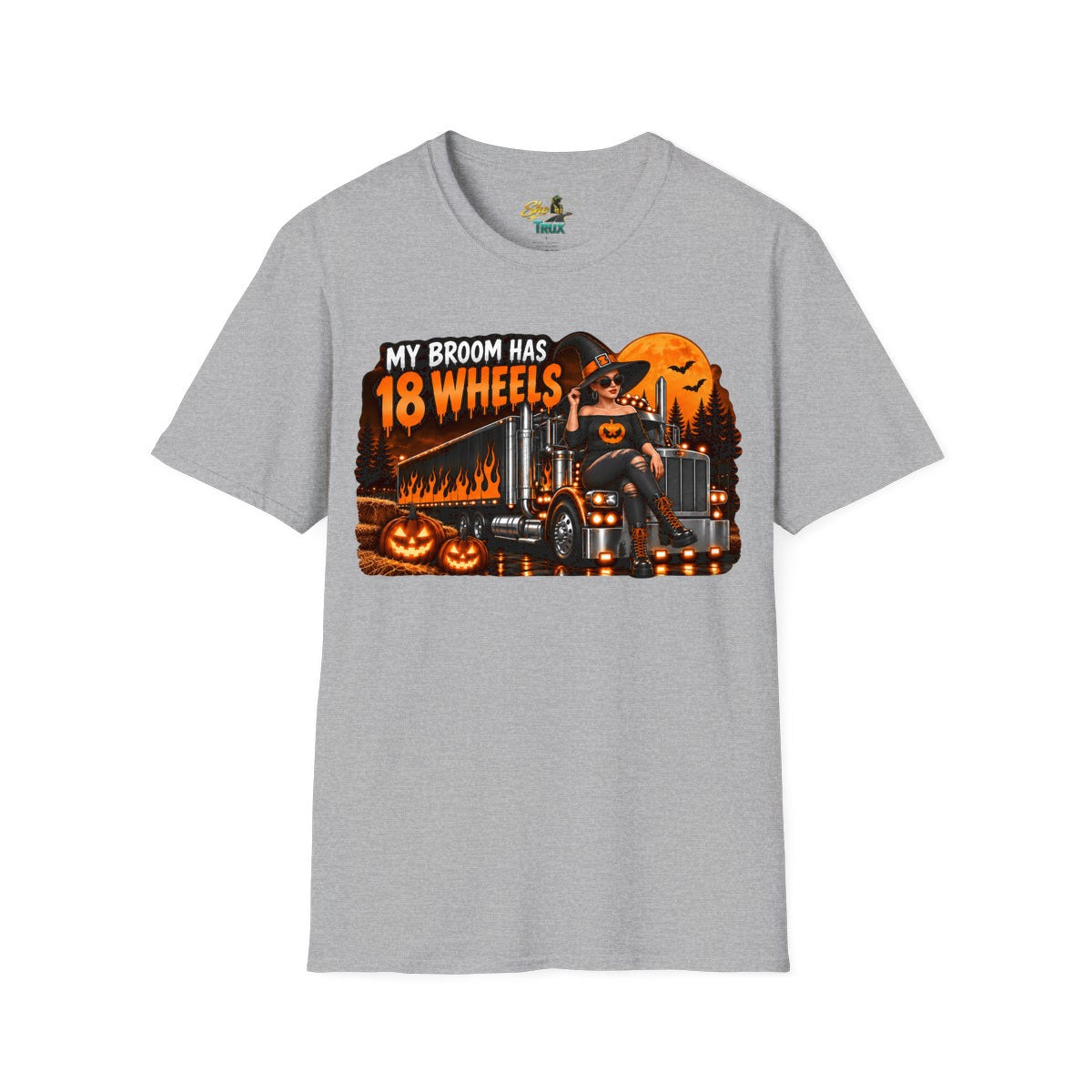 Halloween - My Broom Has 18 Wheels - T-Shirt - Multiple Colors