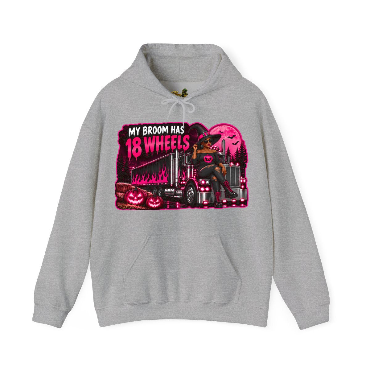 Halloween - My Broom Has 18 Wheels - Hoodie - Multiple Colors