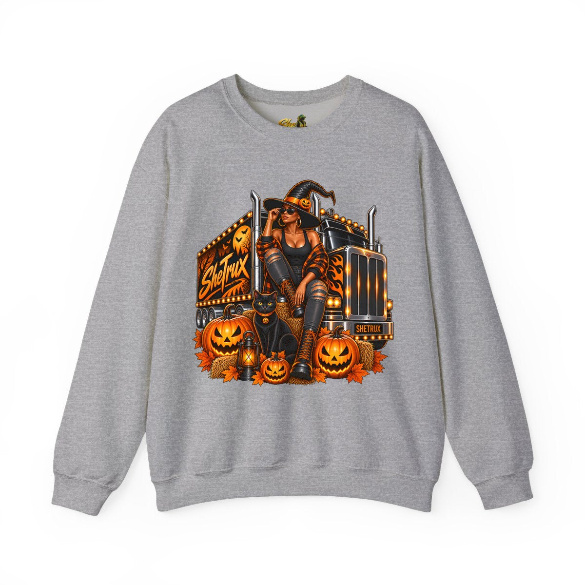 Halloween - Witch on Truck - Sweatshirt - Multiple Colors